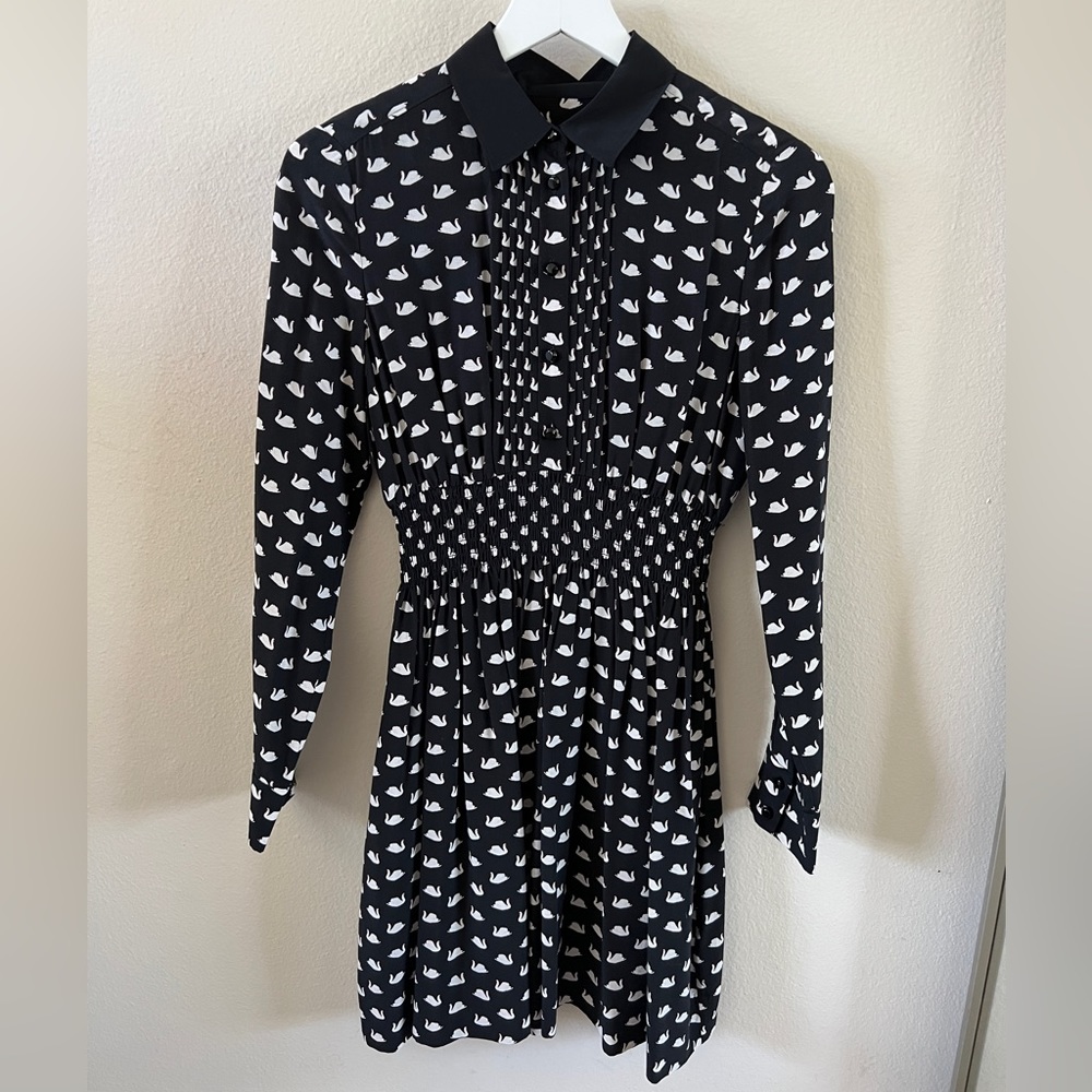 Kate Spade navy blue Swan silk dress. S.